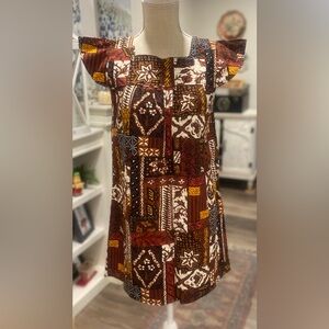 Vintage Bohemian Dress Barkcloth